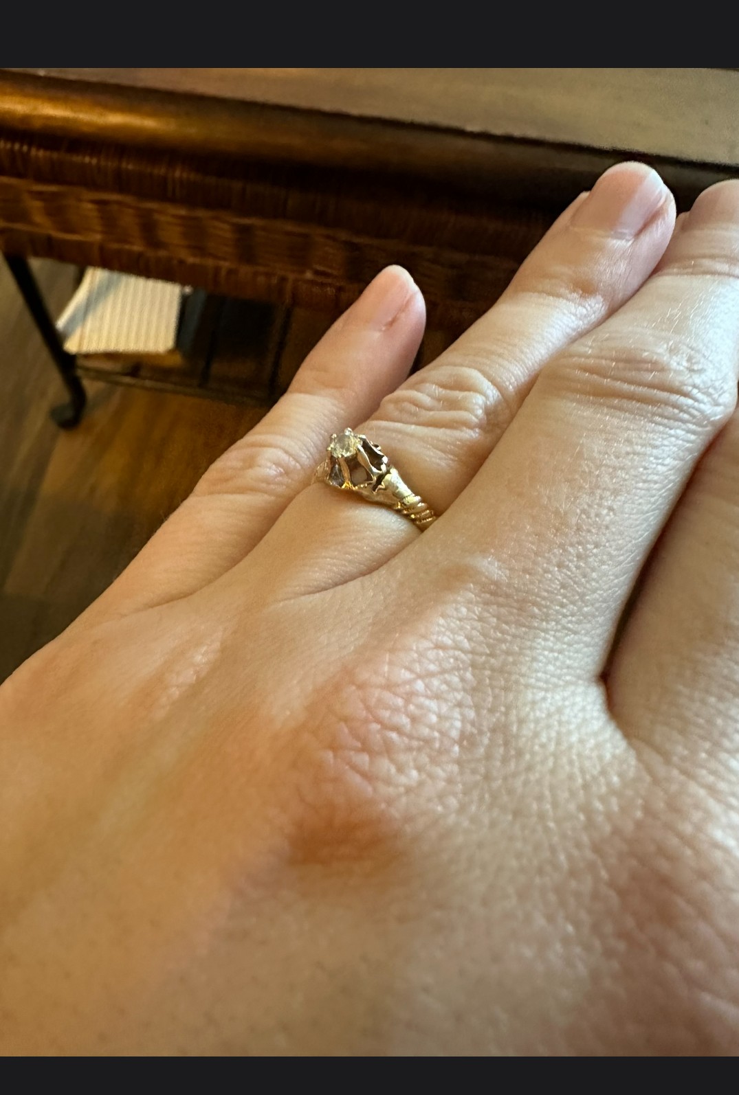 Gold and diamond ring