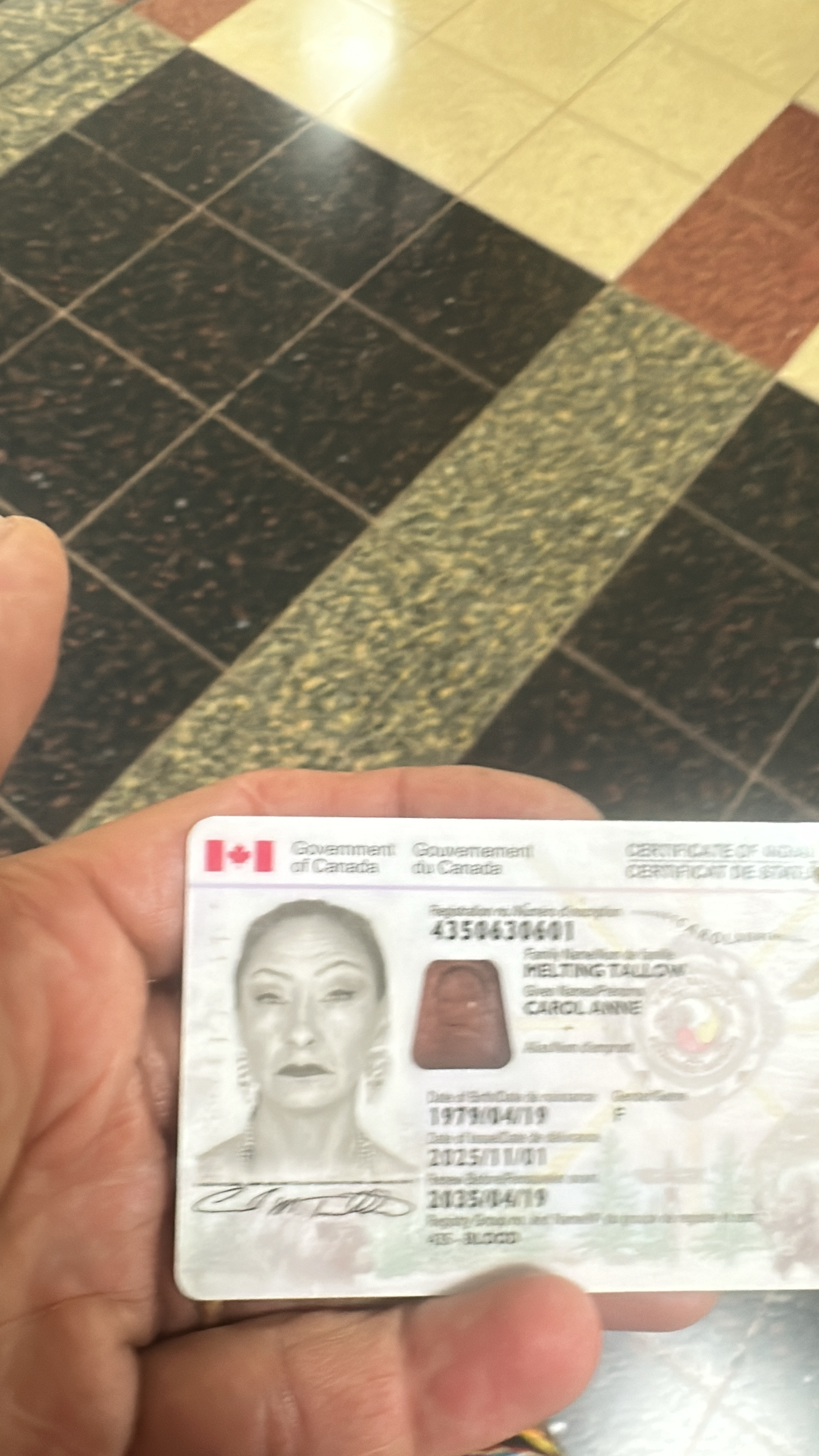 Canadian Tribal ID from Alberta